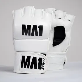 MA1 White Leather 4oz MMA 4 Gloves