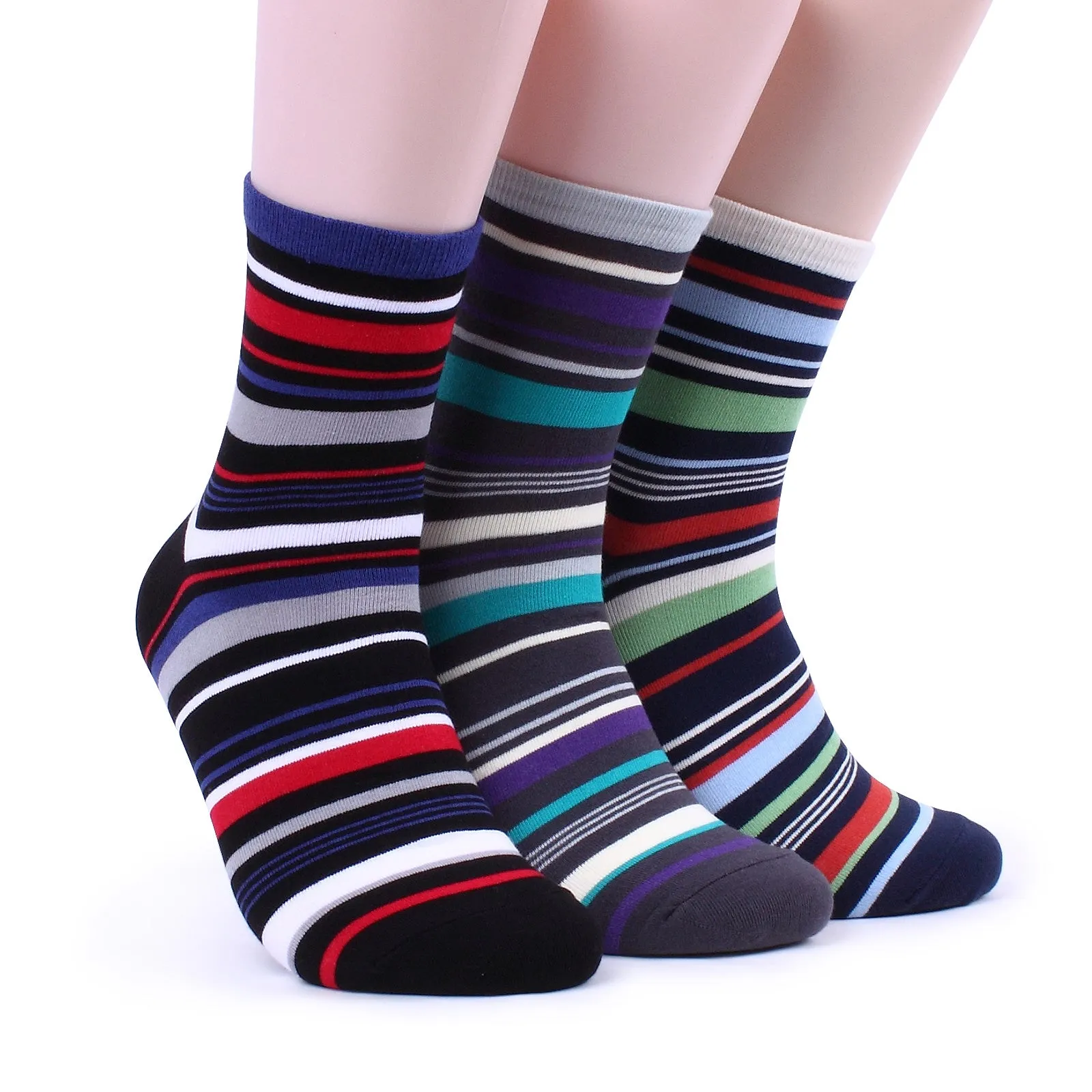 Men Colorful Multi Stripe Socks (5 Colors) Paul Smith Style Pop Awesome Funky EG15