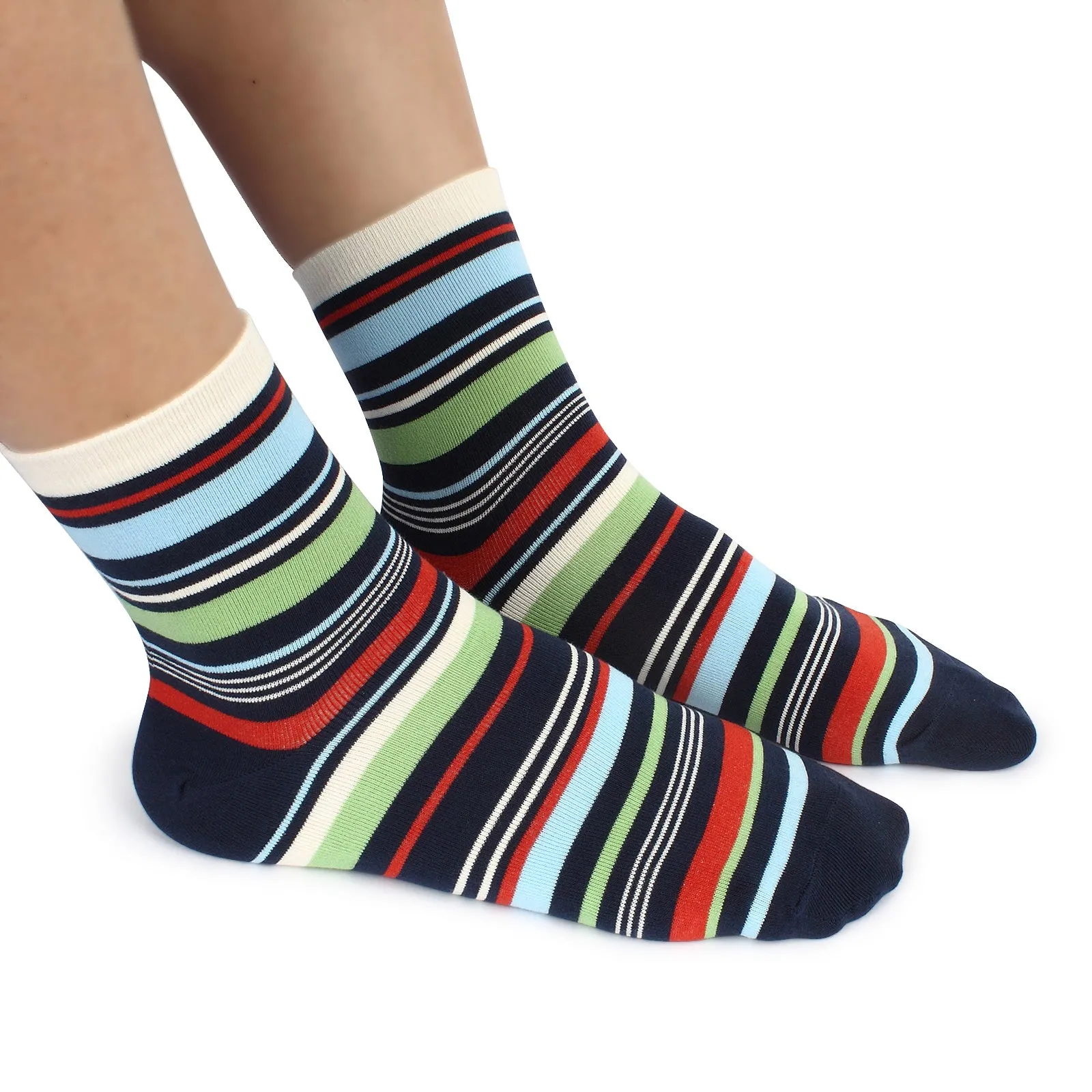 Men Colorful Multi Stripe Socks (5 Colors) Paul Smith Style Pop Awesome Funky EG15