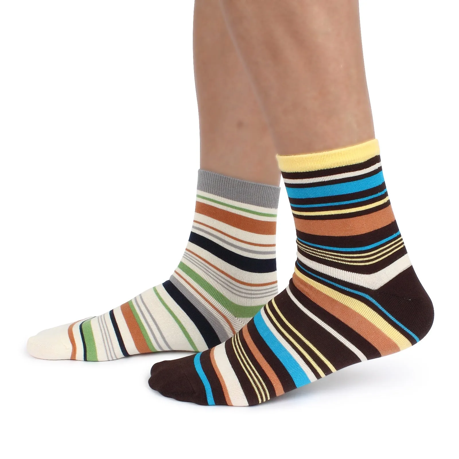 Men Colorful Multi Stripe Socks (5 Colors) Paul Smith Style Pop Awesome Funky EG15