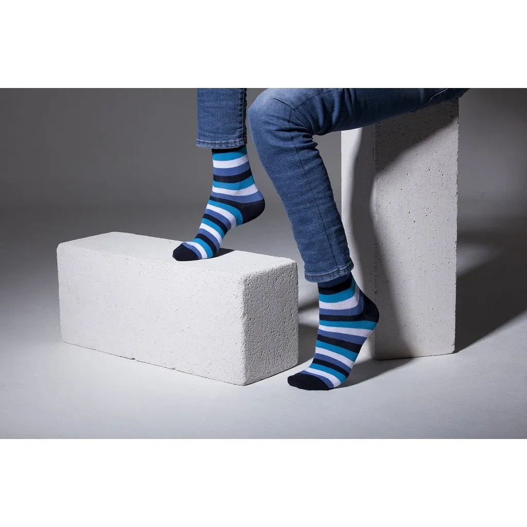 Men's 5-Pair Cool Striped Socks-3060