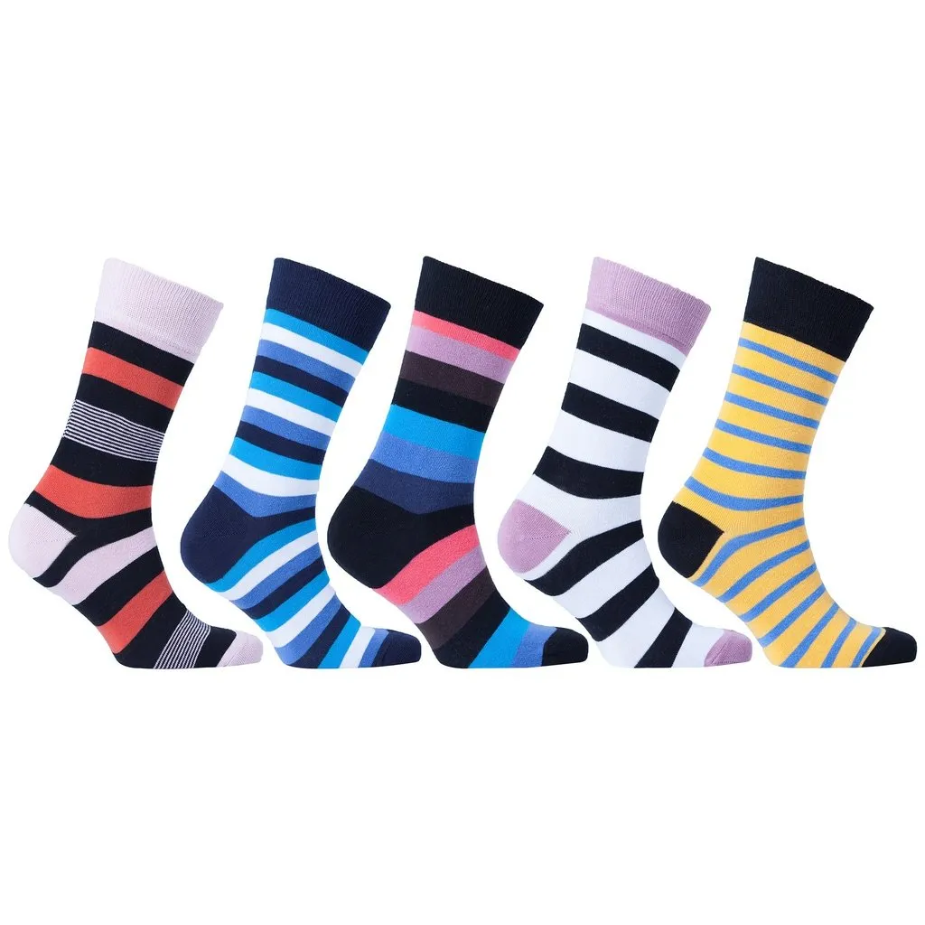 Men's 5-Pair Cool Striped Socks-3060