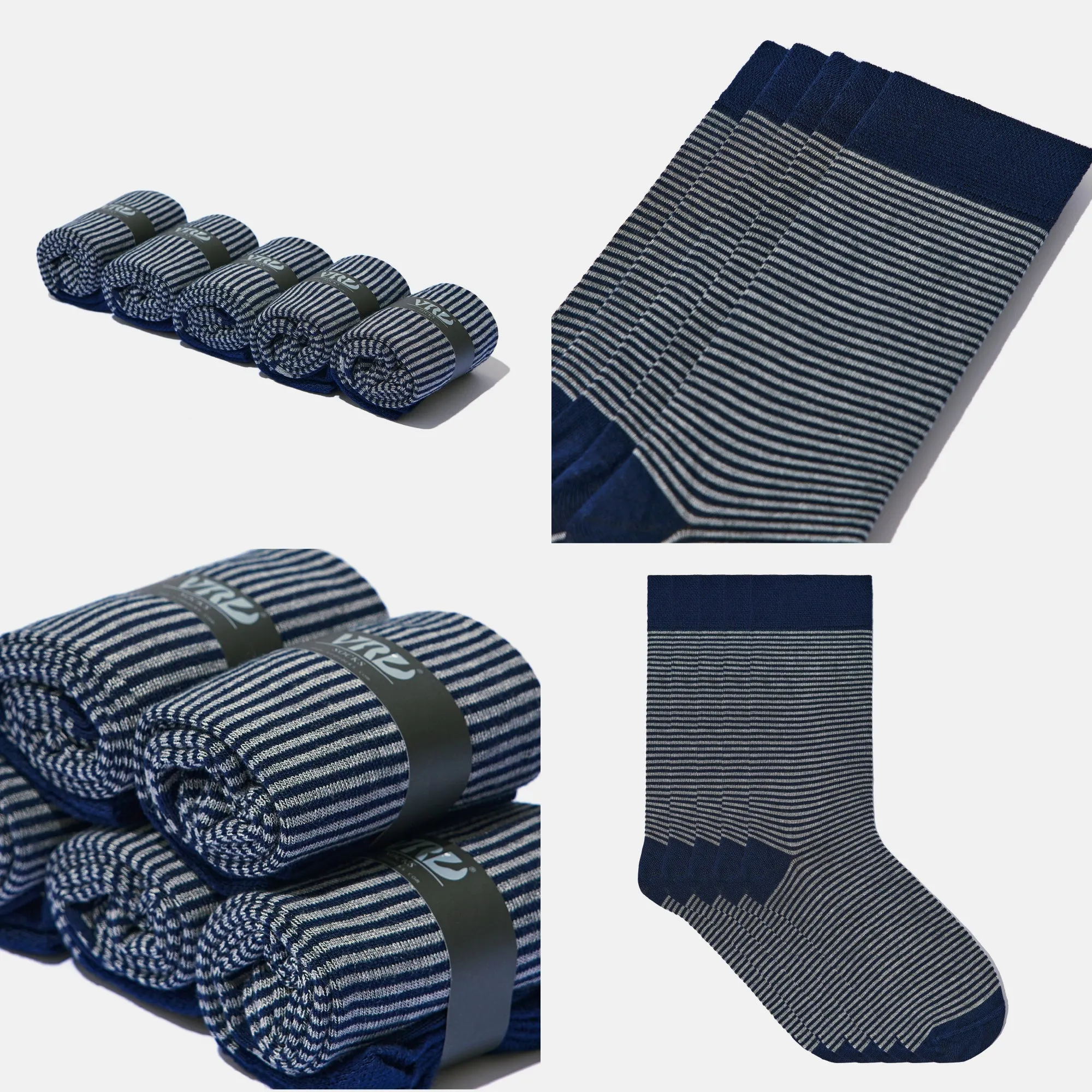 Men's Bamboo Dress Socks • All Striped Design • Pack of 1/3/5 Pairs