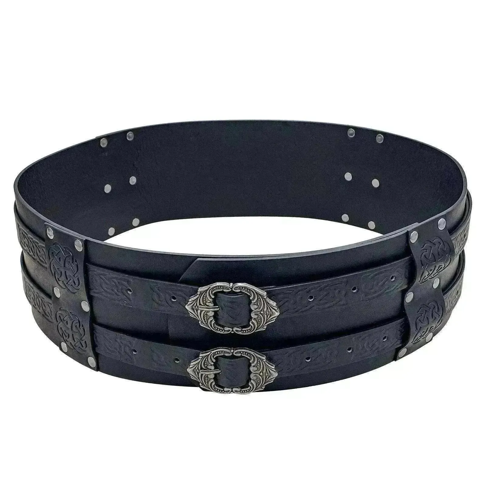 Men's Retro Nordic Viking Style Embossed Wide Belt