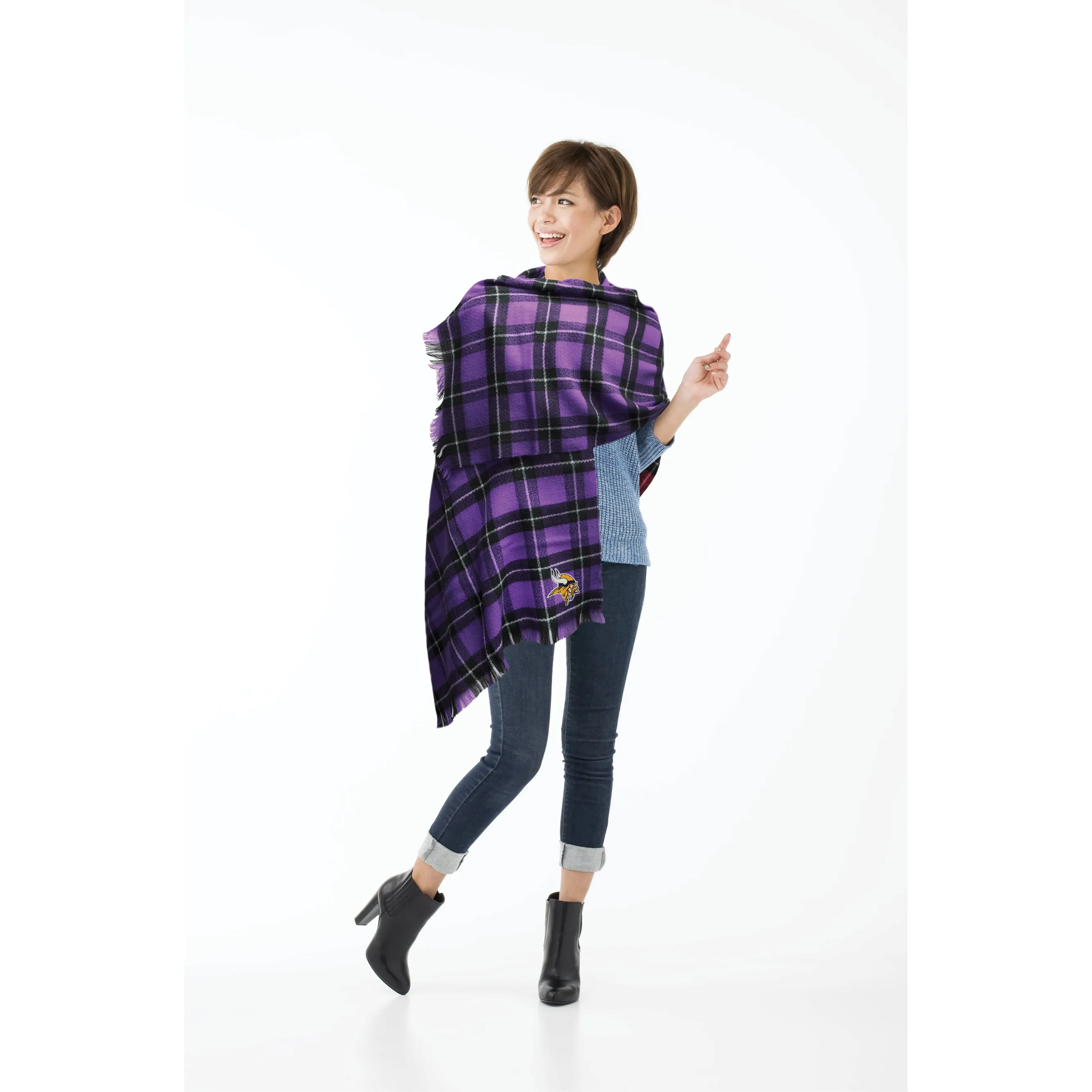 Minnesota Vikings Plaid Blanket Scarf