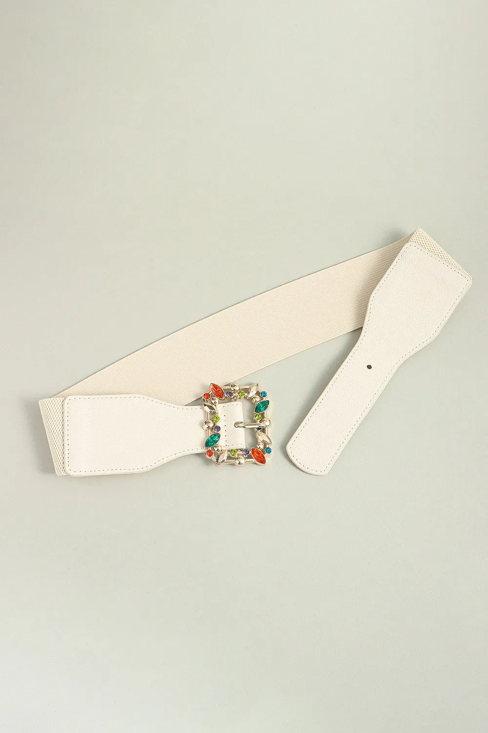 Multicolored Leaf Buckle Elastic Belt