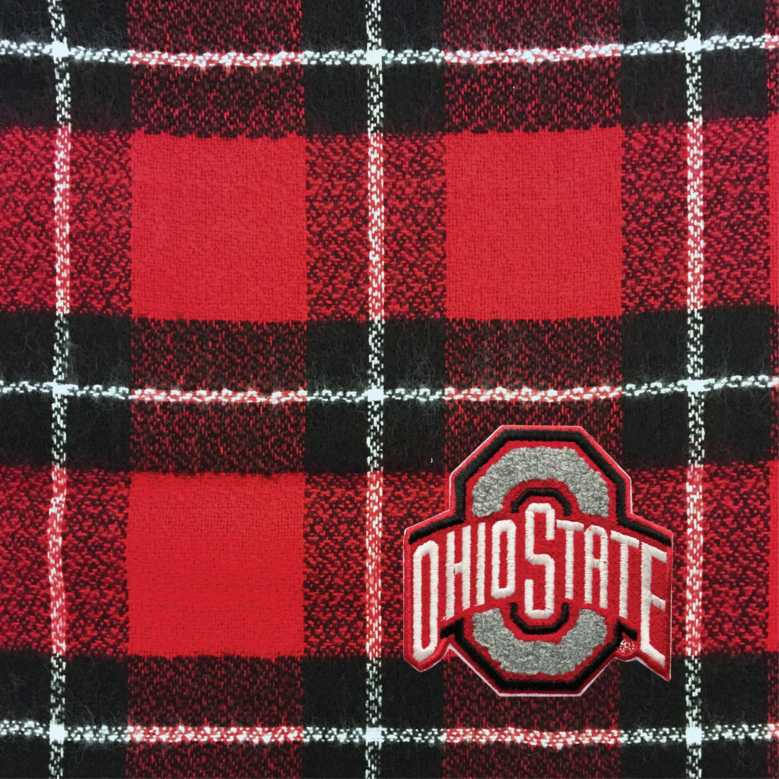 Ohio State University Plaid Blanket Scarf