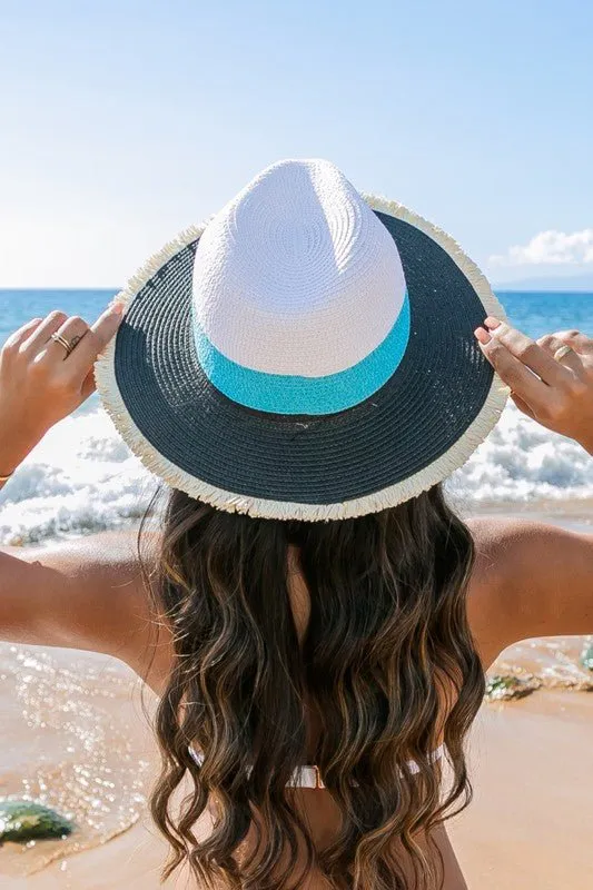 Panama Fedora Style Fray Straw Hat