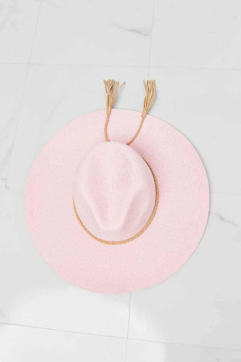 Paradise to Breeze Pink Straw Hat