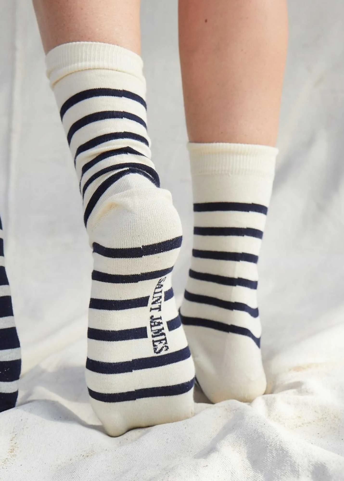 PIEDS RAYES - Striped Socks (ECRU / NAVY)