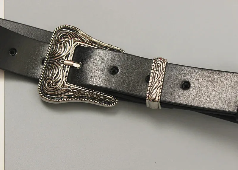 Pre Order:  Decorative Buckle Leather Belt