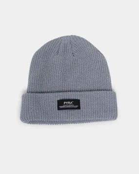 PYRA Rolled Badge Beanie Grey Marle