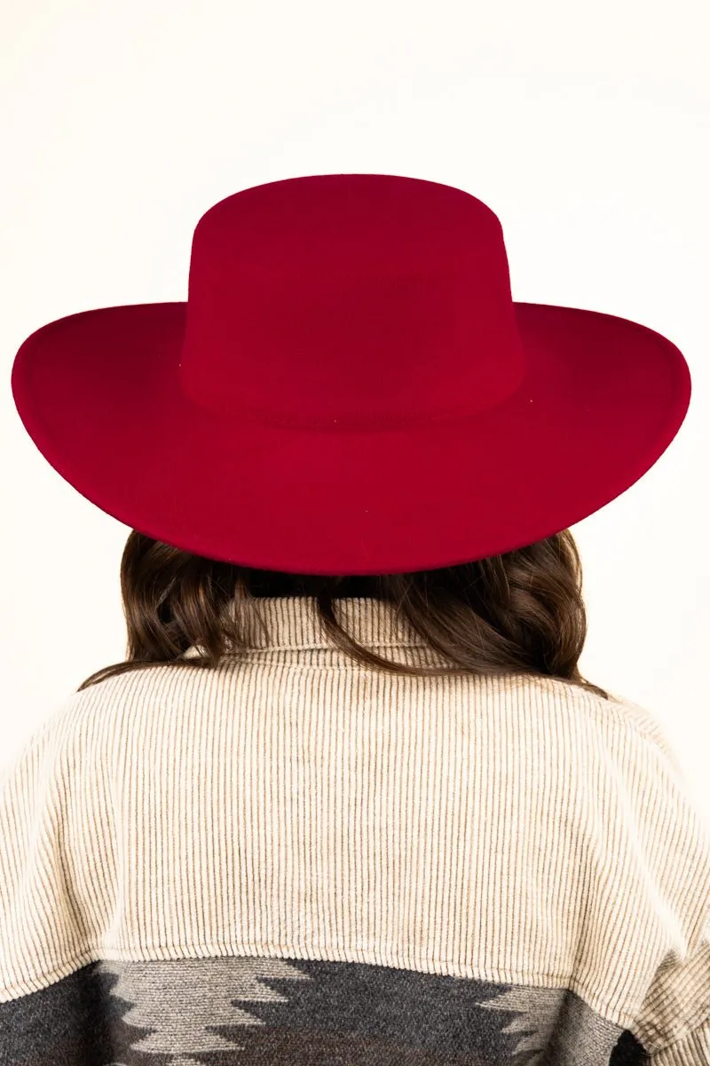 SALE! Georgiana Crimson Felt Hat