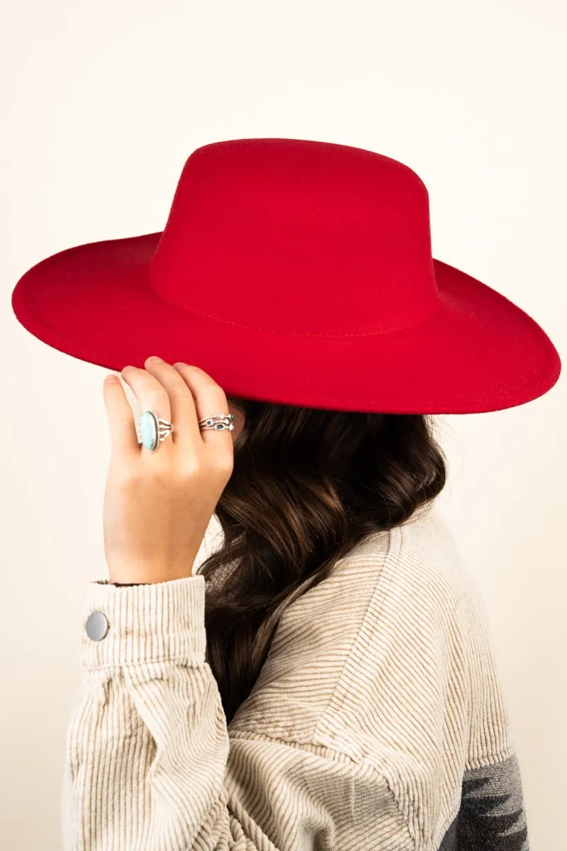 SALE! Georgiana Red Felt Hat