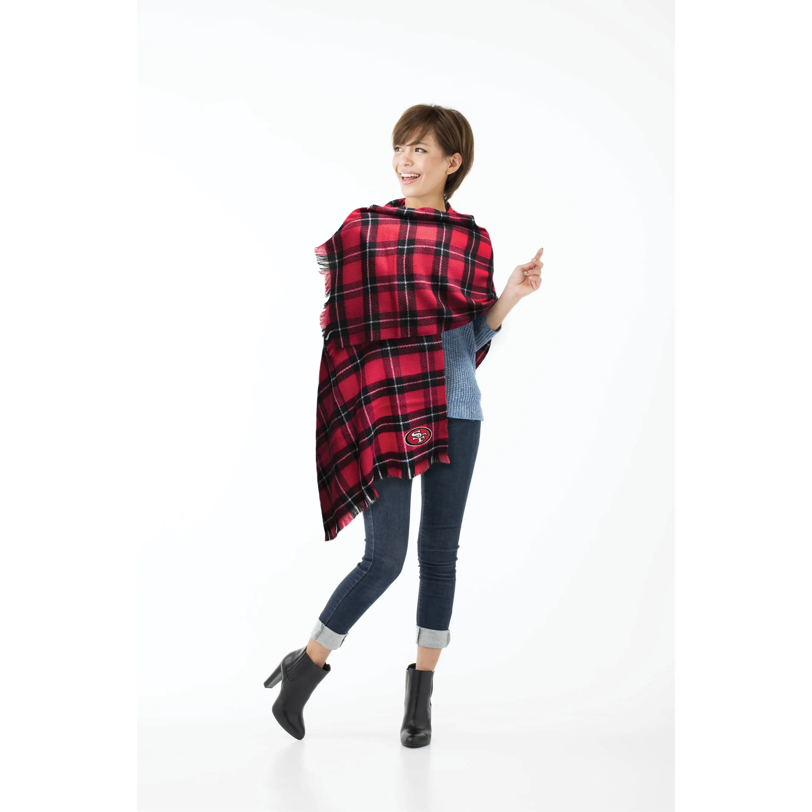 San Francisco 49ers Plaid Blanket Scarf