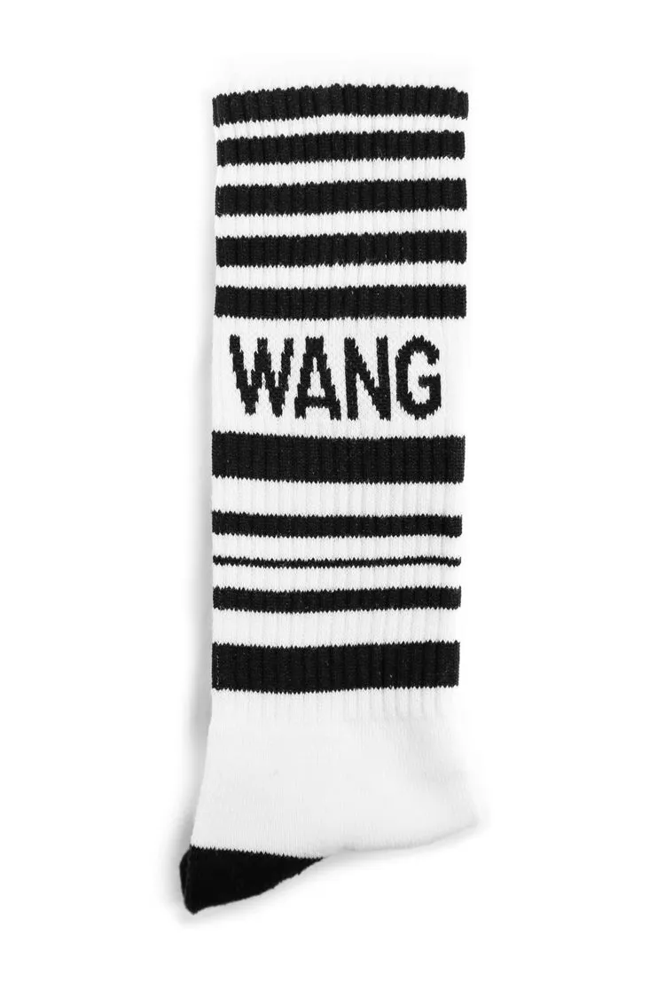 Striped Hockey Sock White