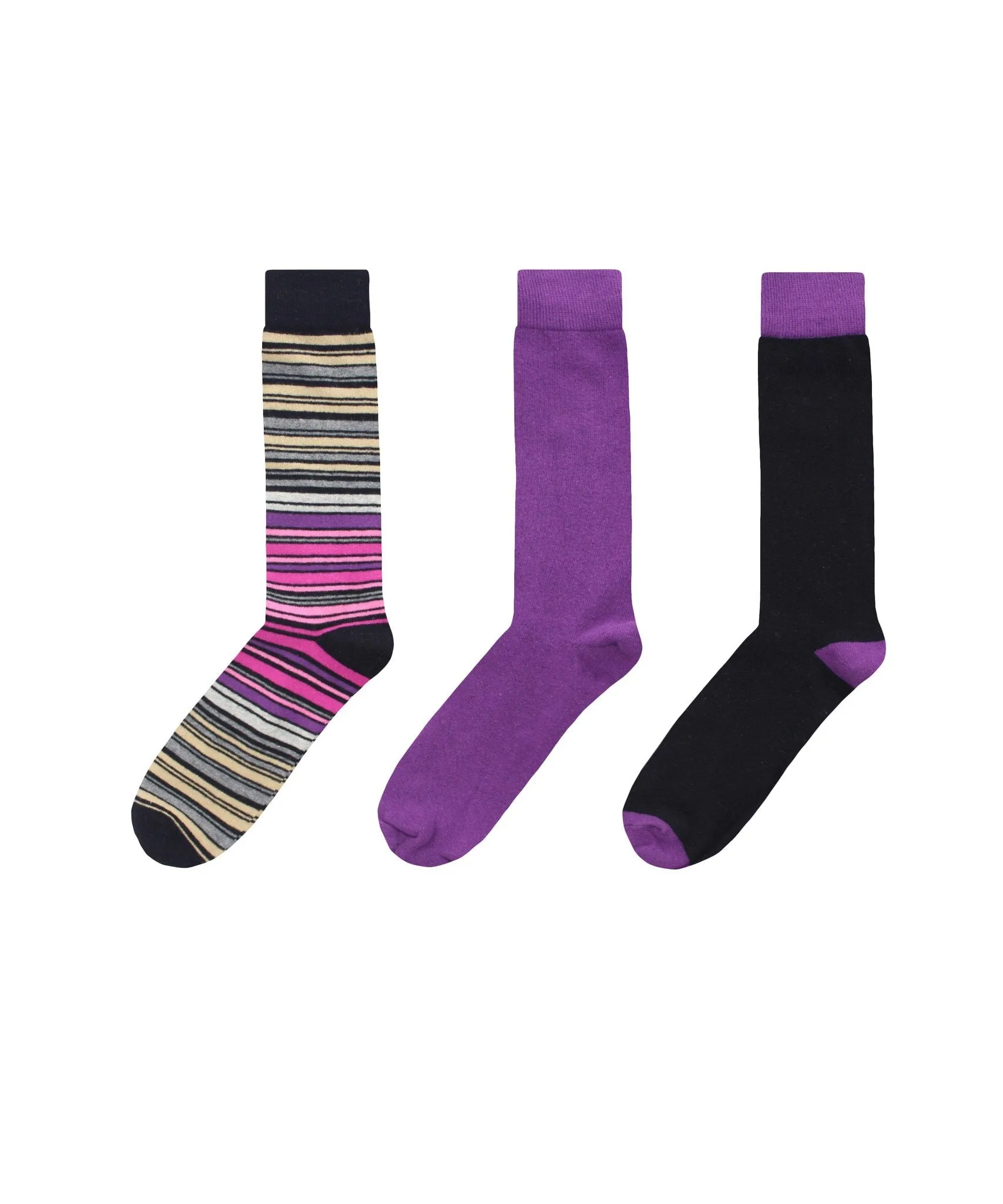 Striptrast Cotton Blend Crew Sock 3 Pack