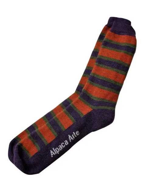 Tey-Art ORIGINAL STRIPE ALPACA SOCK-Purple