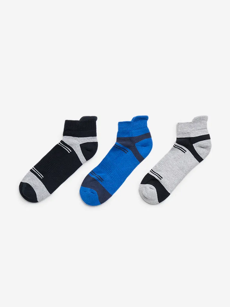 WES Lounge Blue Striped Socks - Pack of 3