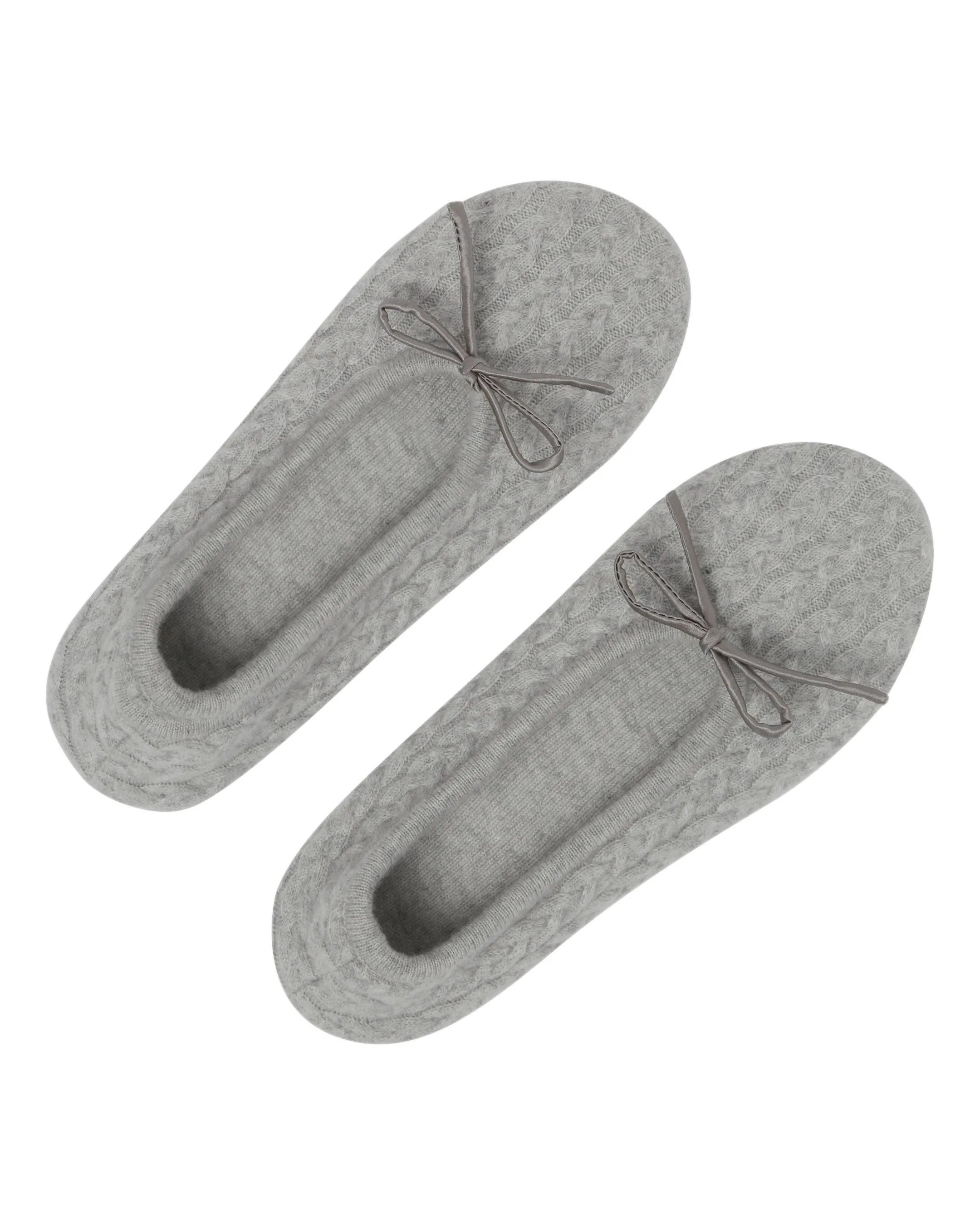 Women's Cable Cashmere Slippers Fumo Grey