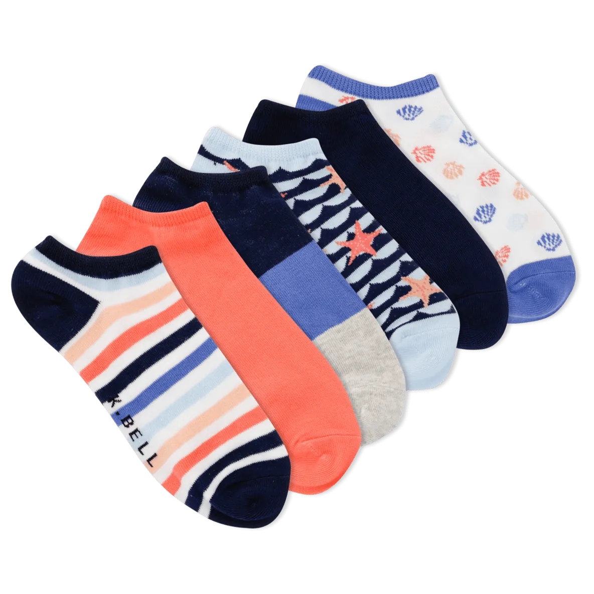 Women's Nautical Stripe No Show Socks 6 Pair Pack